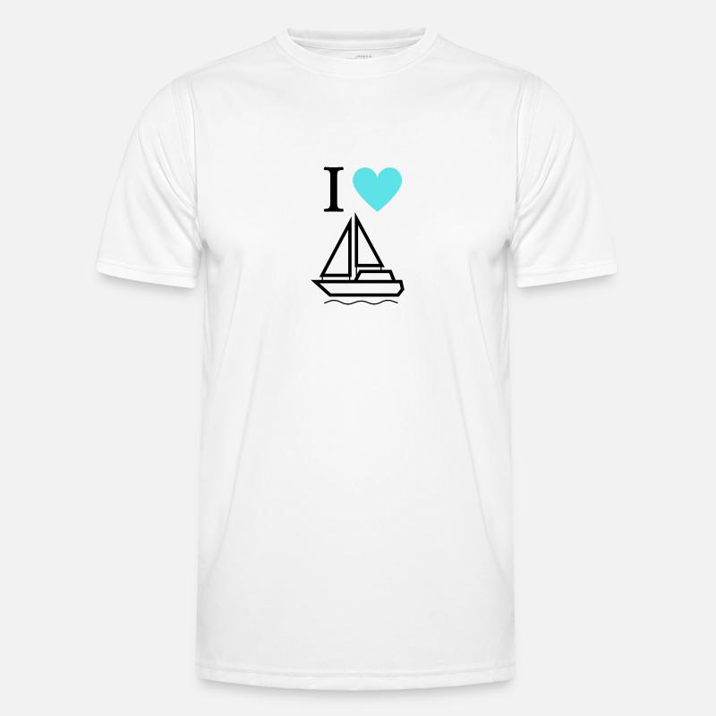 I LOVE Boote / Schiffe Männer Funktions-T-Shirt