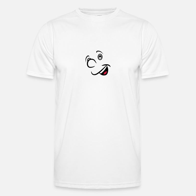 gesicht lustig - Männer Funktions-T-Shirt - Weiß