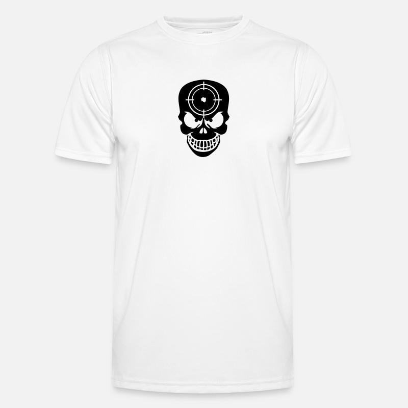 Evil Skull With Target T-shirt sport Homme