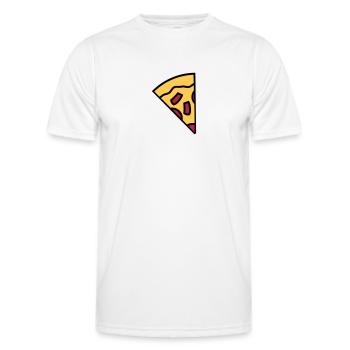 paprika morceaux pizza ronde gros dessin animé ban - T-shirt sport Homme - blanc - Devant - AI Model Male 178 dark (178cm)