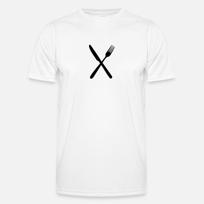 Messer und Gabel Männer Funktions-T-Shirt