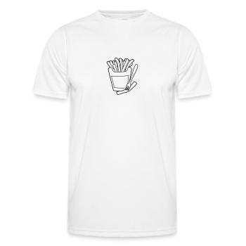 gabel pommes frites fast food lecker essen hunger - Männer Funktions-T-Shirt - Weiß - Vorne - AI Model Male 178 dark (178cm)