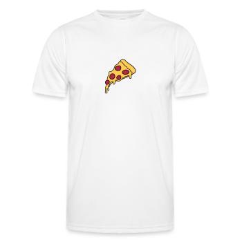 morceau salami pizza délicieuse nourriture faim ba - T-shirt sport Homme - blanc - Devant - AI Model Male 178 dark (178cm)