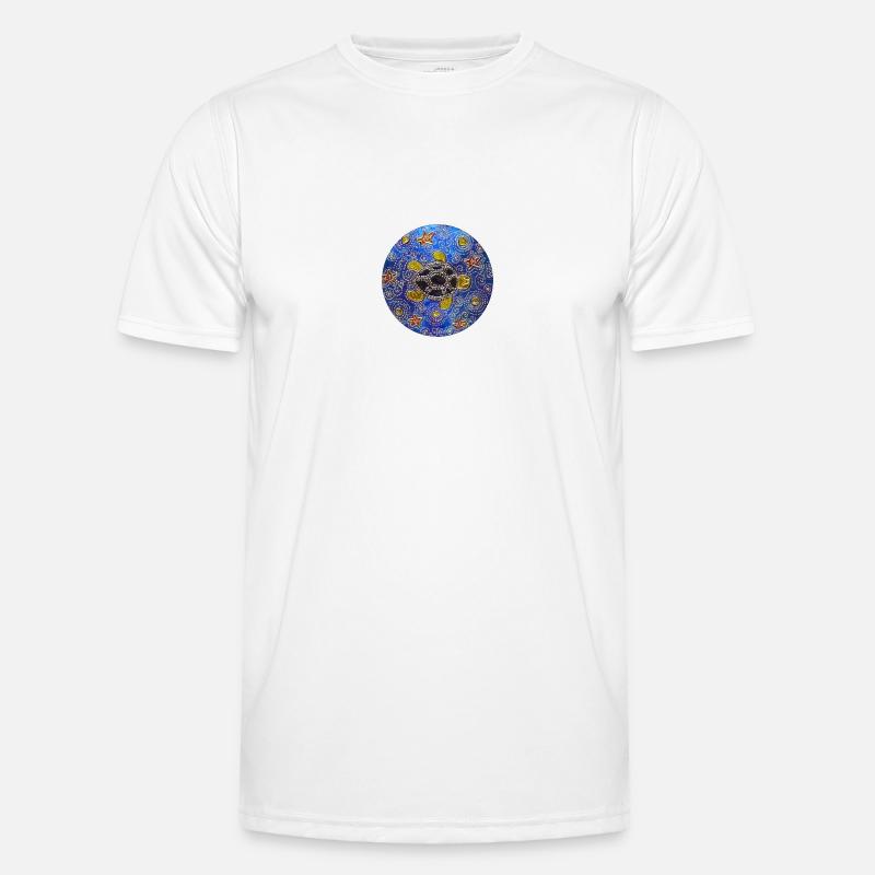 Modified blue cd turtle 1 - Men's Functional T-Shirt - white