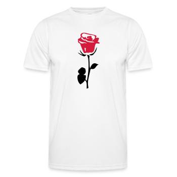 rose fleur - T-shirt sport Homme - blanc - Devant - AI Model Male 178 dark (178cm)