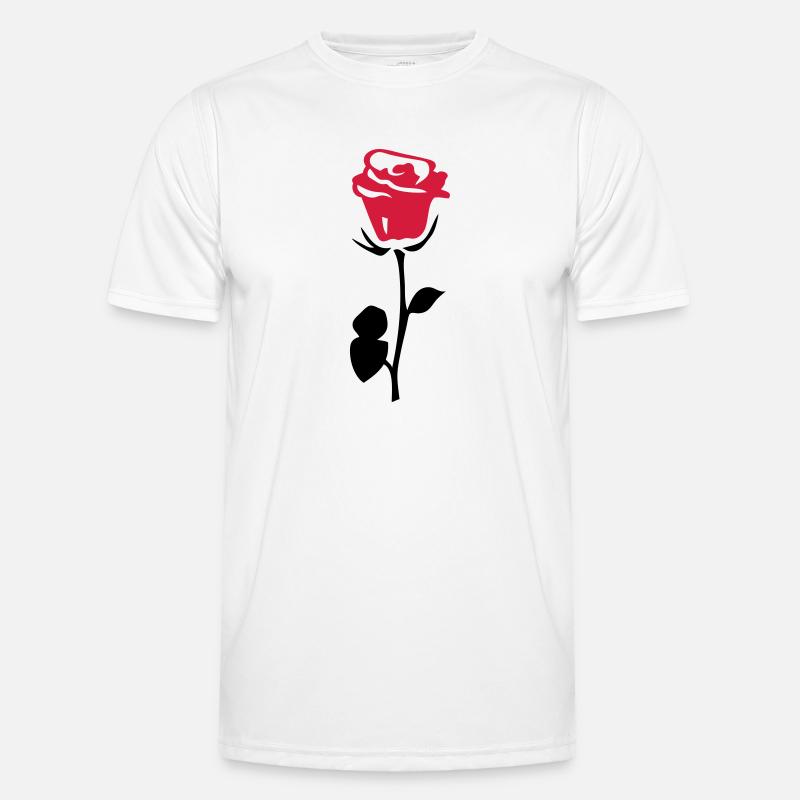 rosa Blume - Männer Funktions-T-Shirt - Weiß