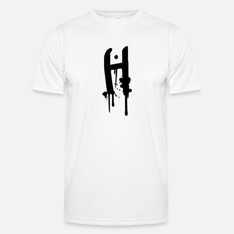 H graffiti drops Farbklex spray - Men's Functional T-Shirt - white