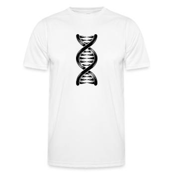 DNA strand double helix with hydrogen bonds - Men's Functional T-Shirt - white - Front - AI Model Male 178 dark (178cm)