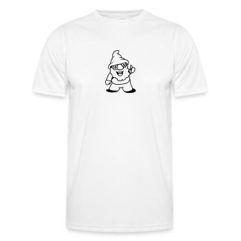 Nain pouces vers le haut - T-shirt sport Homme - blanc - Devant - AI Model Male 178 dark (178cm)