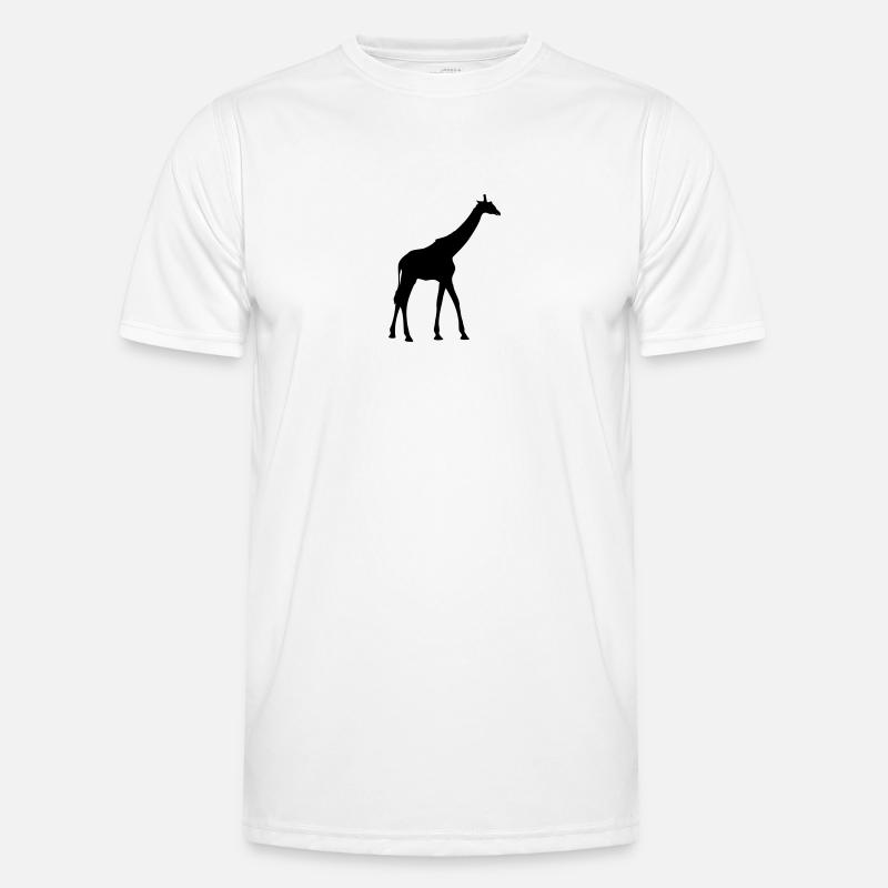 Silhouette d’animal de zoo girafe de couleur noire T-shirt sport Homme