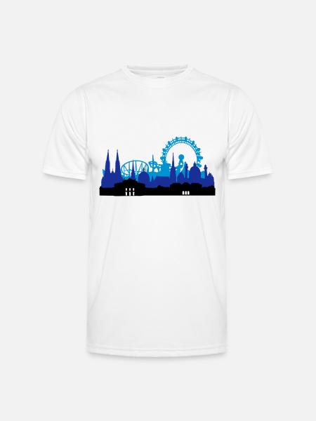 Wien Skyline - Männer Funktions-T-Shirt - Weiß