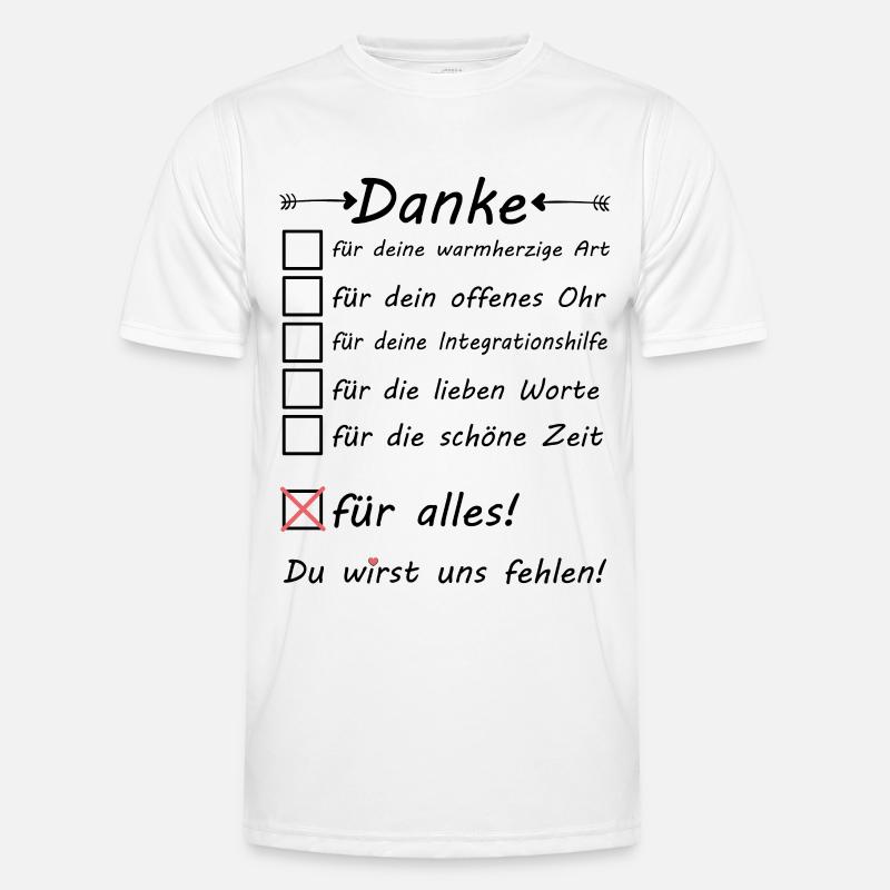 Integrationshielfer Integrationshilfe Danke sagen Männer Funktions-T-Shirt