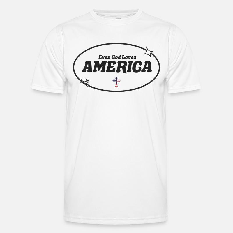Même Dieu Adore l'Amérique - T-shirt sport Homme - blanc