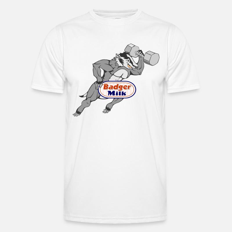 Badger Milk (with muscles) - Men's Functional T-Shirt - white