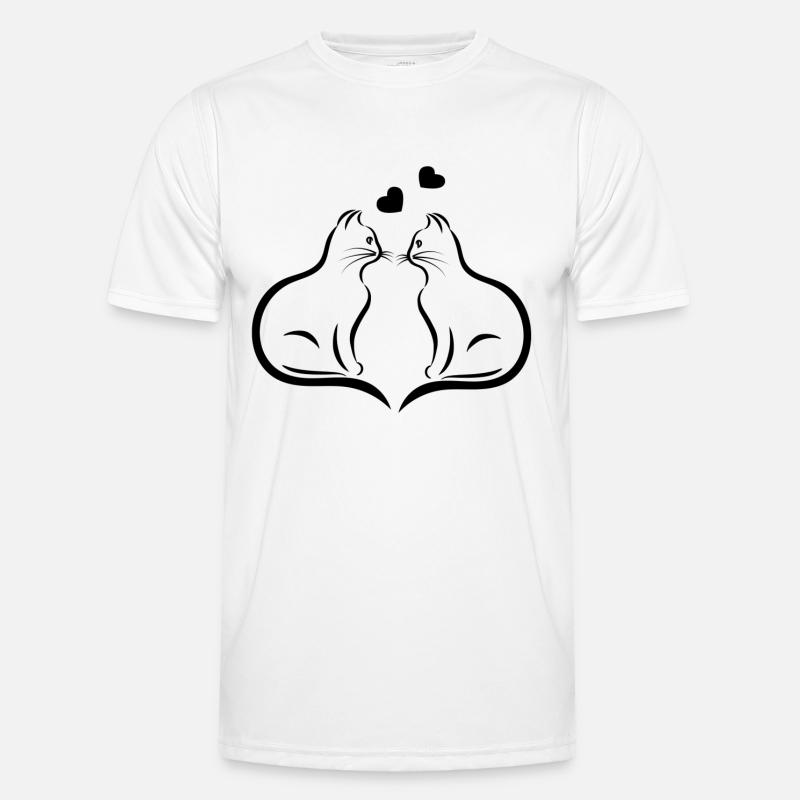 Zwei Katzen Männer Funktions-T-Shirt