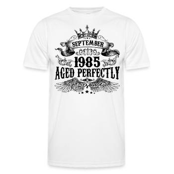 Geburtstag 1985 September 1985 geboren im September - Männer Funktions-T-Shirt - Weiß - Vorne - AI Model Male 178 dark (178cm)