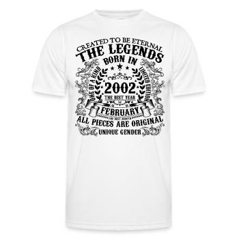 Anniversaire 2002 Février 2002 né en Février 2002 - T-shirt sport Homme - blanc - Devant - AI Model Male 178 dark (178cm)