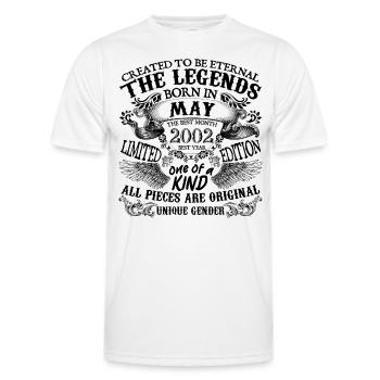 Anniversaire 2002 Mai 2002 né en Mai 2002 - T-shirt sport Homme - blanc - Devant - AI Model Male 178 dark (178cm)