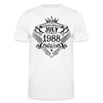 1988 July 1988 Birthday July 1988 - Men's Functional T-Shirt - white - Front - AI Model Male 178 dark (178cm)