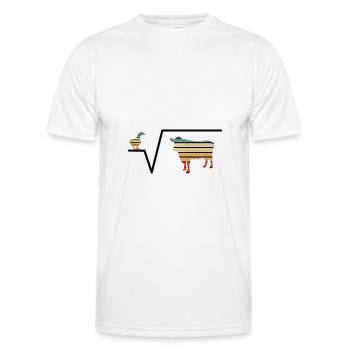 Nth root From Q Duck Root Cow - Men's Functional T-Shirt - white - Front - AI Model Male 178 dark (178cm)
