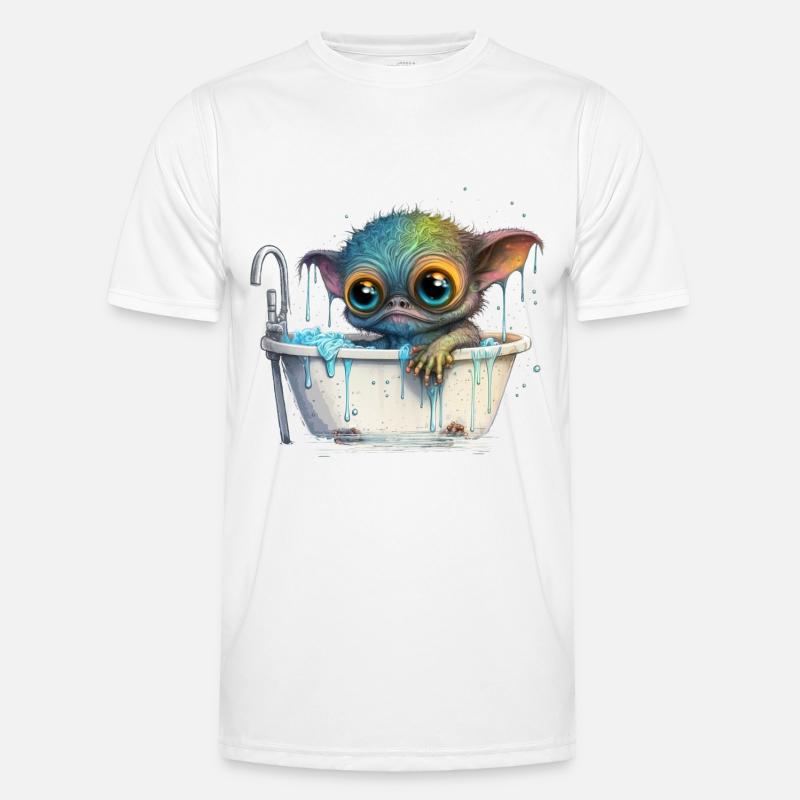 Cute alien - Men's Functional T-Shirt - white