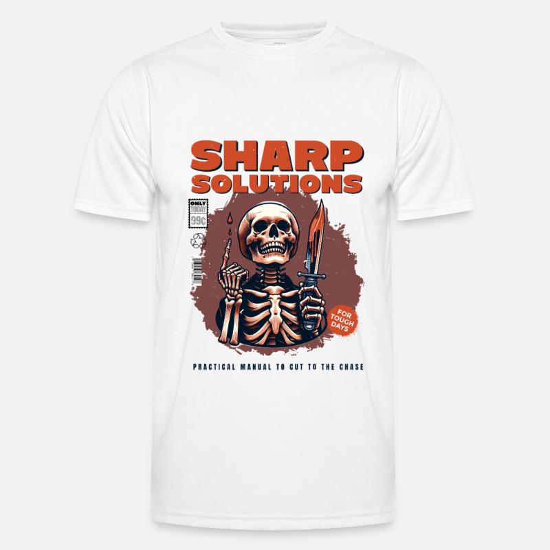 Skelett mit Dolch Männer Funktions-T-Shirt