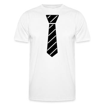 Cravate - T-shirt sport Homme - blanc - Devant - AI Model Male 178 dark (178cm)