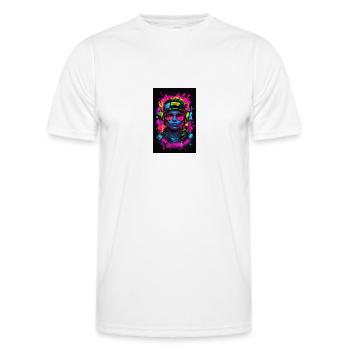 Couleurs néon sur fond noir. - T-shirt sport Homme - blanc - Devant - AI Model Male 178 dark (178cm)