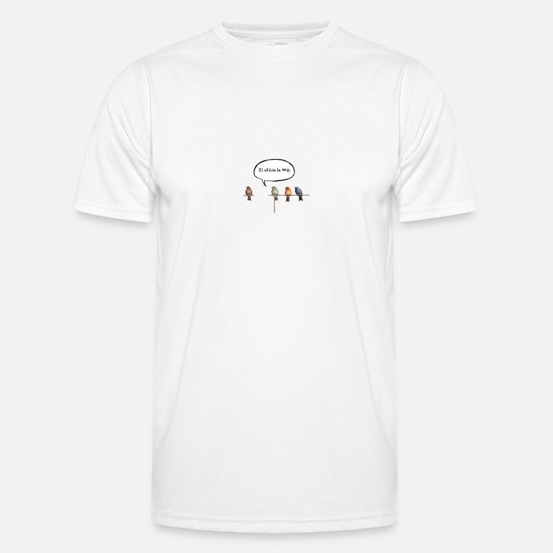 Birds Funny Flying Wifi - Français T-shirt sport Homme