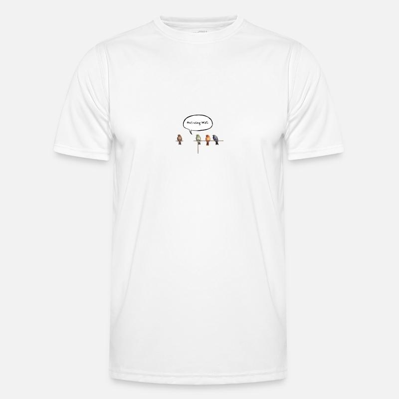 Birds Funny Flying Wifi - Français T-shirt sport Homme