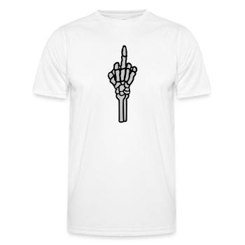 Baiser votre geste du majeur - T-shirt sport Homme - blanc - Devant - AI Model Male 178 dark (178cm)