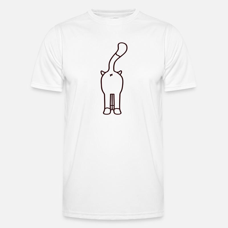 Standing Funny Cat From Behind Backside Ass Men's Functional T-Shirt