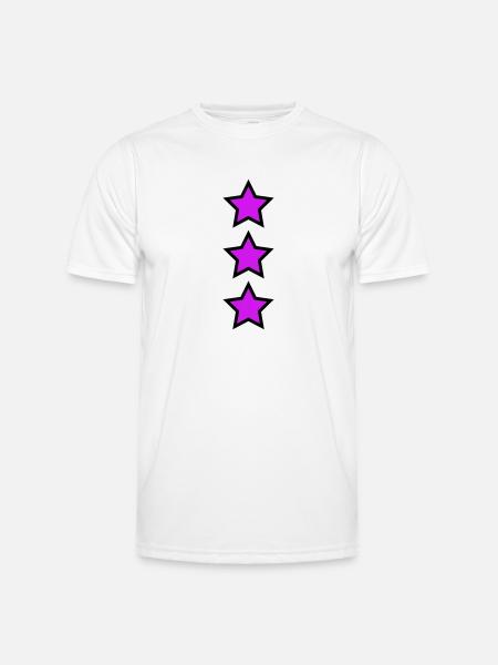 Magenta Sterne - Männer Funktions-T-Shirt - Weiß