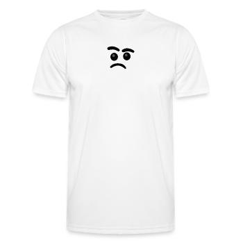 Skeptical smilie face - Men's Functional T-Shirt - white - Front - AI Model Male 178 dark (178cm)