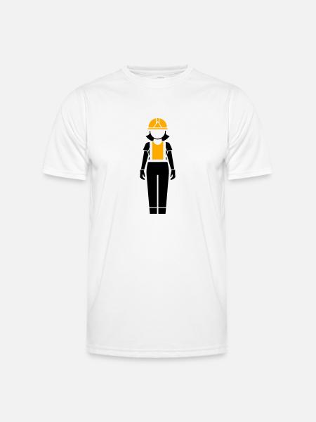 Construction Worker Woman - Men's Functional T-Shirt - white