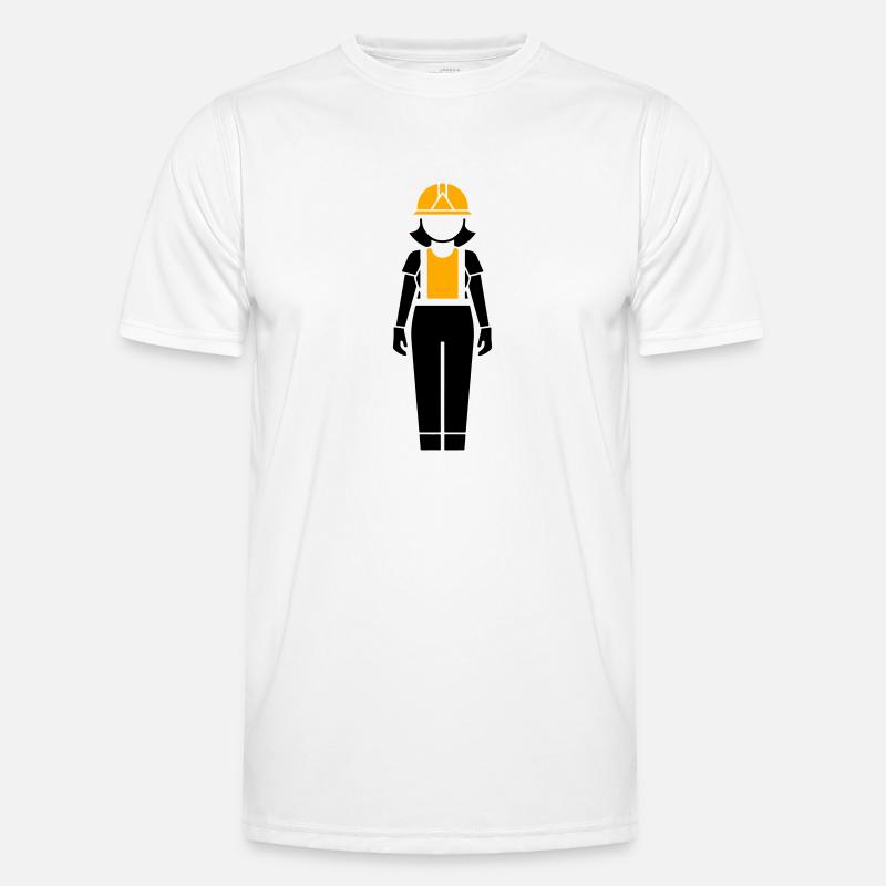 Construction Worker Woman - Men's Functional T-Shirt - white