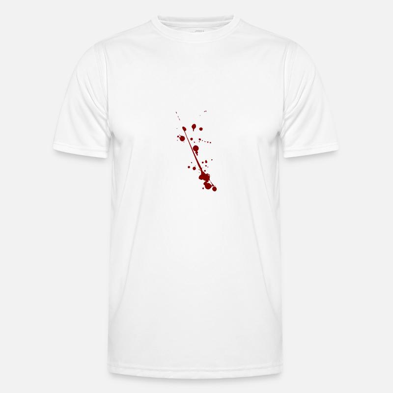Blut Spritzer Splatter Halloween - Männer Funktions-T-Shirt - Weiß