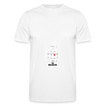Zentral Mittelfeld ZM Position Fußball T-Shirt - Männer Funktions-T-Shirt - Weiß - Vorne - AI Model Male 178 dark (178cm)