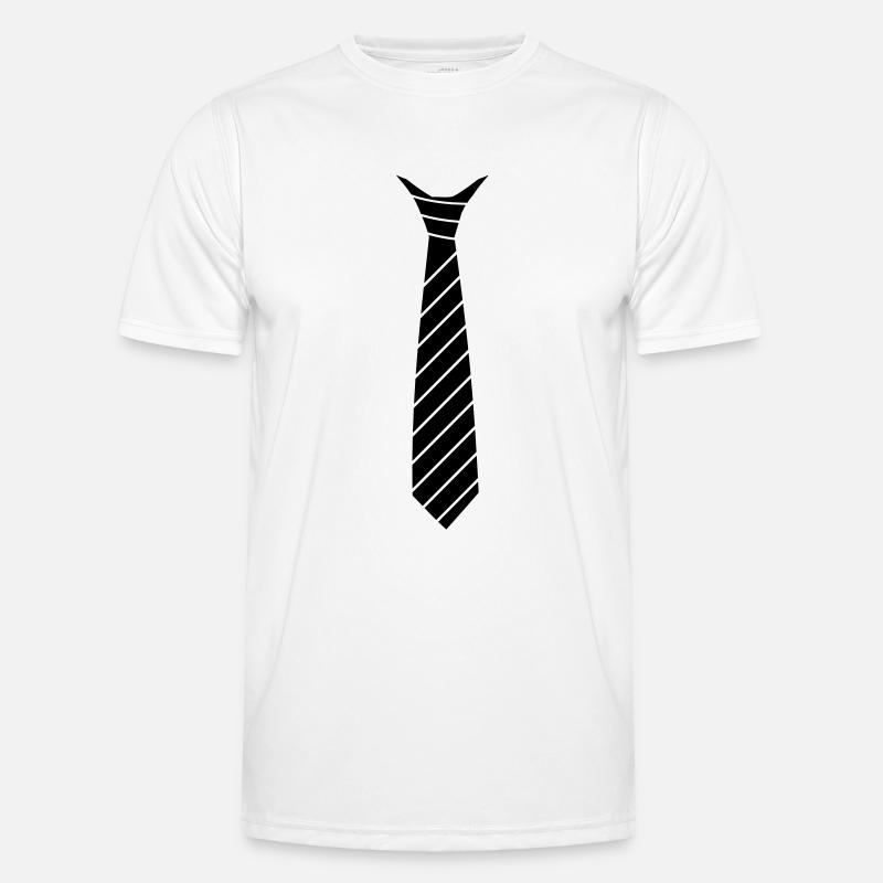 Krawatten Illusion - Männer Funktions-T-Shirt - Weiß