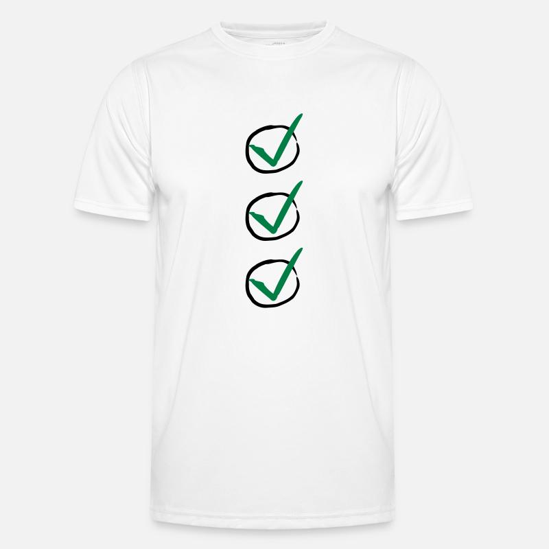 Three Checkmarks - Men's Functional T-Shirt - white
