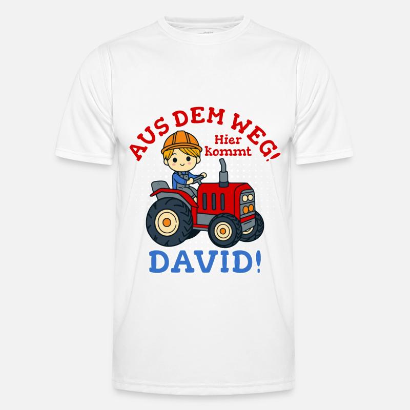David Name Tractor - Men's Functional T-Shirt - white