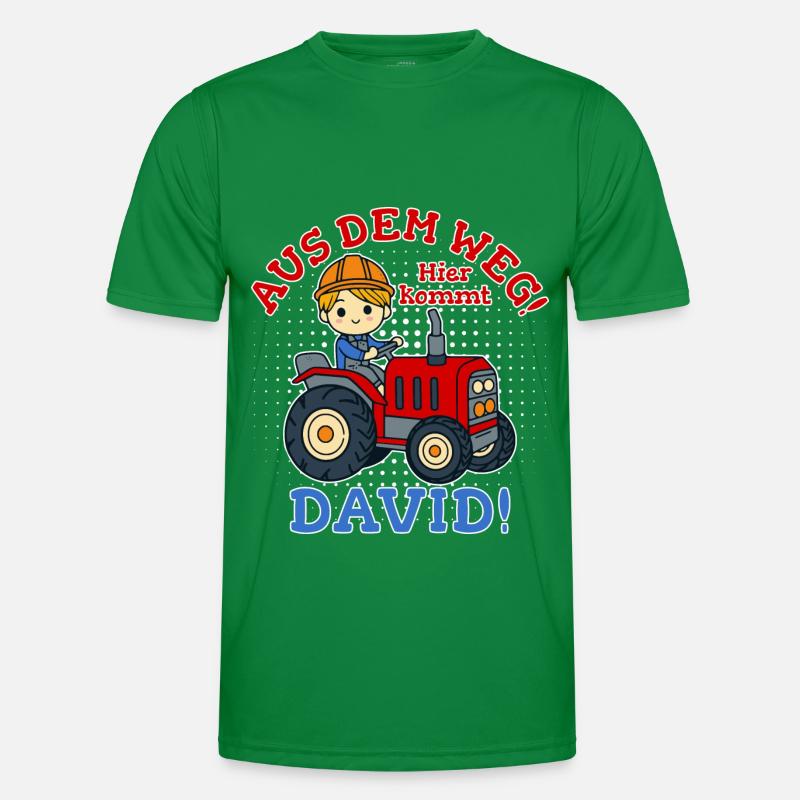 David Name Traktor Männer Funktions-T-Shirt