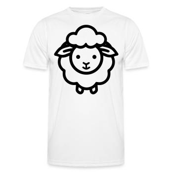 sheep - Men's Functional T-Shirt - white - Front - AI Model Male 178 dark (178cm)
