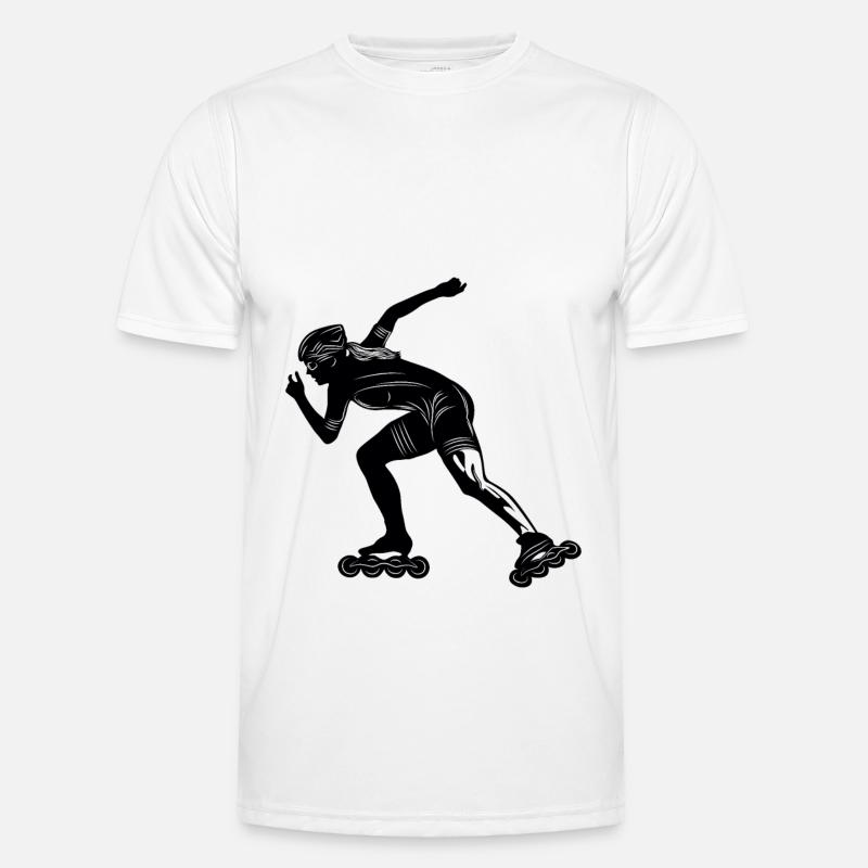 Inline Skates Silhoette Männer Funktions-T-Shirt