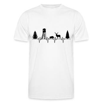 Farbe änderbar | Jäger Hochsitz Herzschlag Puls - Männer Funktions-T-Shirt - Weiß - Vorne - AI Model Male 178 dark (178cm)