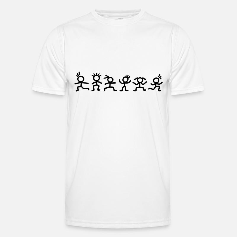 Fröhliche Strichmännchen - Men's Functional T-Shirt - white