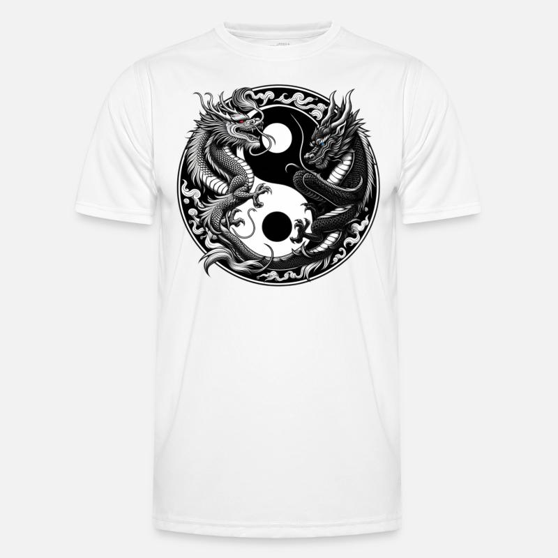 Yin-Yang-Drachen Männer Funktions-T-Shirt