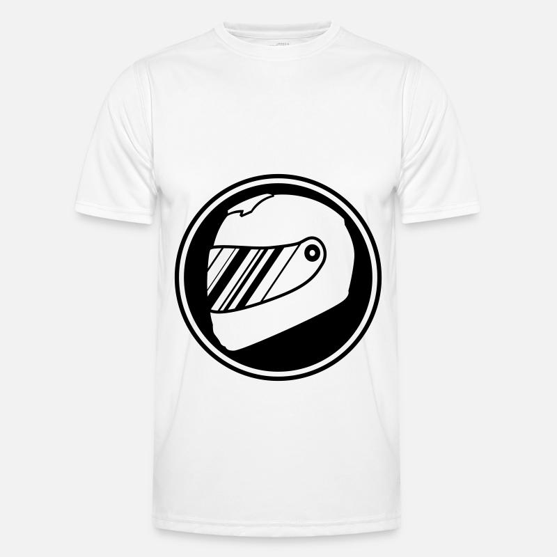 Rennfahrer helm racing - Männer Funktions-T-Shirt - Weiß