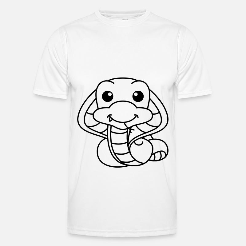 Schlange Kobra Comic Tier - Männer Funktions-T-Shirt - Weiß