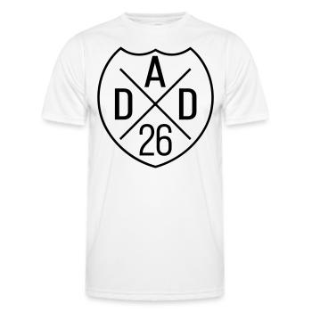 Papa 26 Papa Papa Bébé Papa 2026 Cadeau de fête des pères - T-shirt sport Homme - blanc - Devant - AI Model Male 178 dark (178cm)